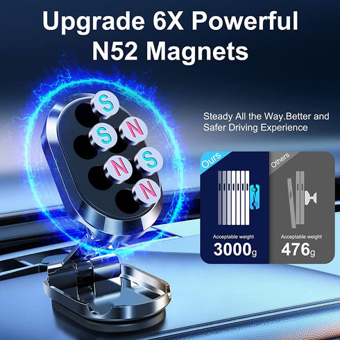 Alloy Folding Magnetic Car Phone Holder | 🔥 LAST DAY SALE 50% OFF 🔥