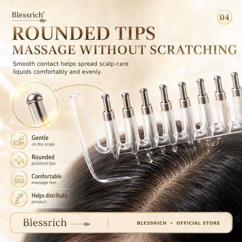 2-in-1 Hair Oil Applicator Comb with Roller Ball