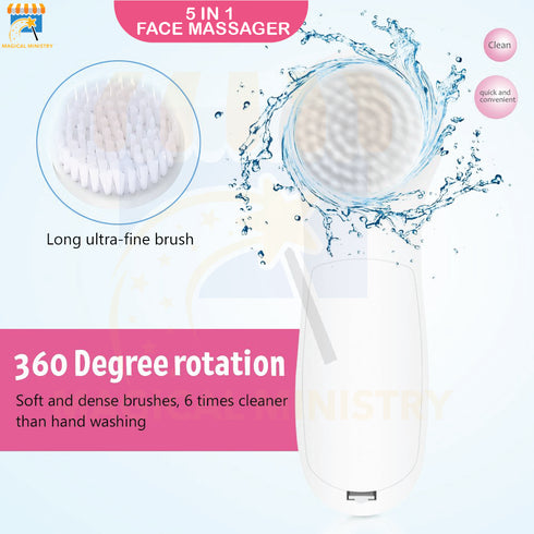 5 in 1 Electric Facial Cleanser Wash Face Cleaning Machine Skin Pore Cleaner Body Cleansing Massage