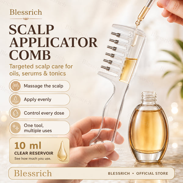 2-in-1 Hair Oil Applicator Comb with Roller Ball