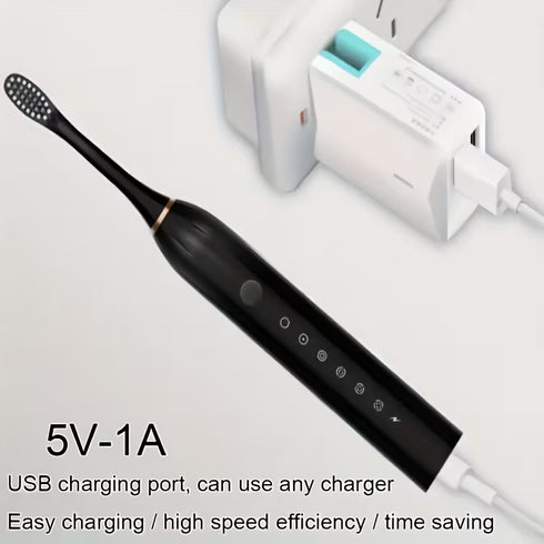 Rechargeable Electric Toothbrush with 3 Replacement Brush Heads