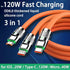 3 in 1 Super Fast Charging Cable 120w for iPhone / Micro Usb / Type-C