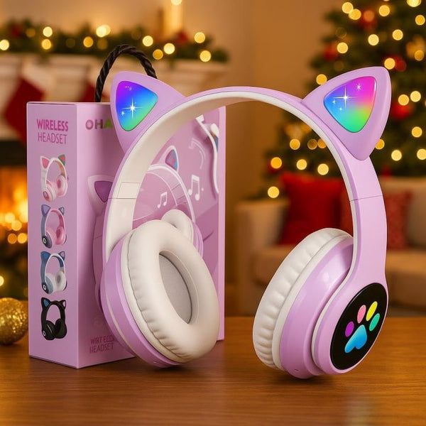 STN-28 Cute Cat Ear Gaming | Headphones with RGB Lights & Mic
