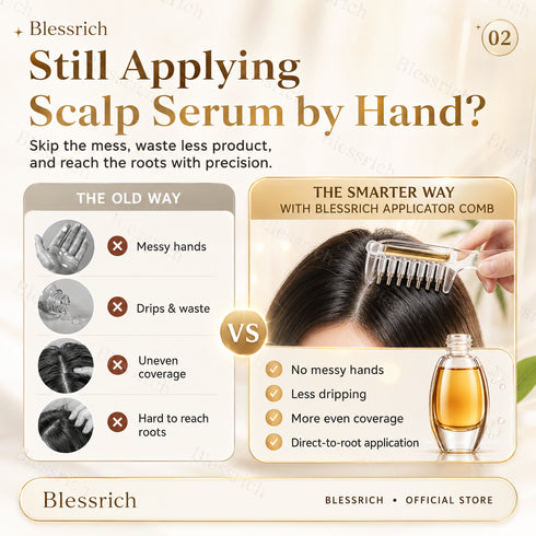 2-in-1 Hair Oil Applicator Comb with Roller Ball