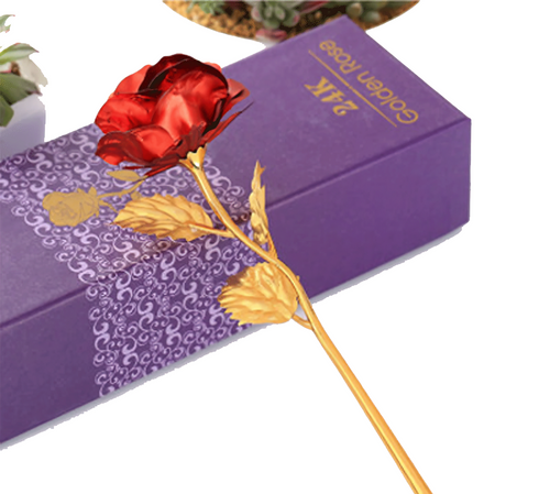 24k Gold Plated Rose Flower with Picture Frame and Box | Eid Special Gift