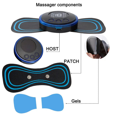 Neck Rechargeable Massager Electric Neck Massage EMS Cervical Vertebral Massage Patch for Muscle Pain Relief