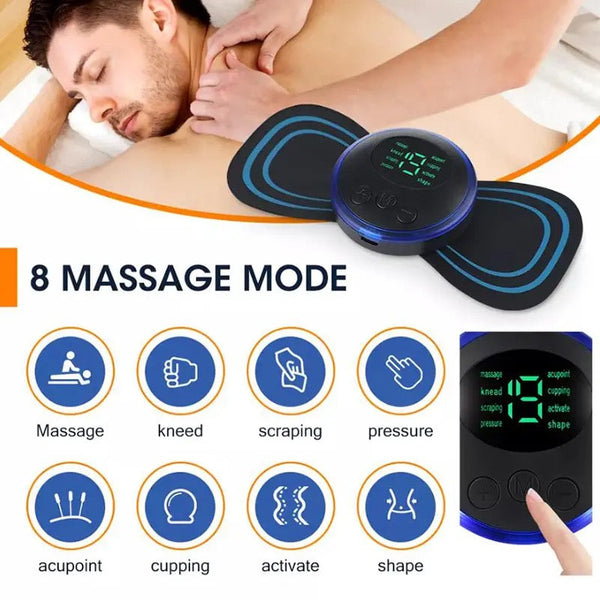 Neck Rechargeable Massager Electric Neck Massage EMS Cervical Vertebral Massage Patch for Muscle Pain Relief