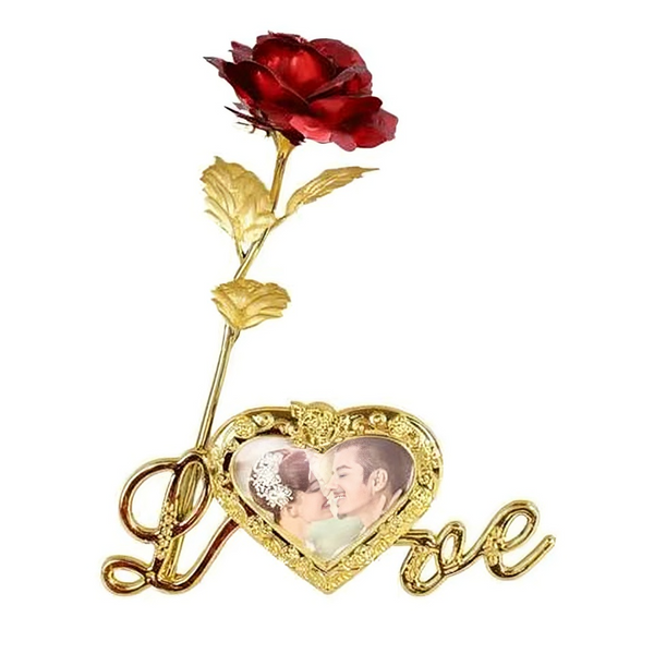 24k Gold Plated Rose Flower with Picture Frame and Box | Eid Special Gift